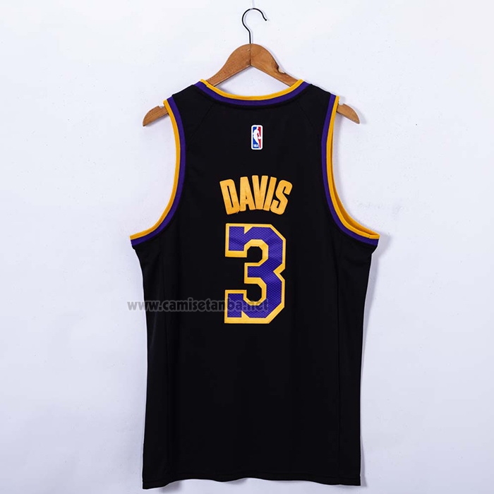 Camiseta Los Angeles Lakers Anthony Davis #3 Earned 2020-21 Negro